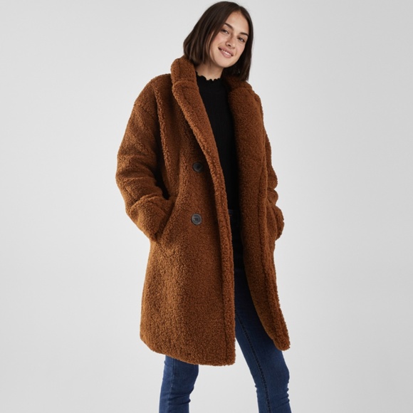 zara long faux fur coat